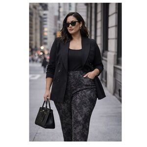 IN EVERY STORY Snake Print Slim Ankle Pants Black Gray Stretch Sz 24 Plus